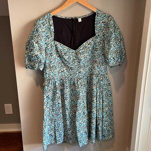 BP Babydoll Blue Floral Mini Dress